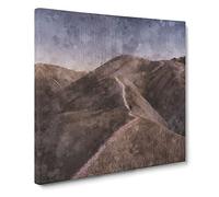 Trail Through The Badlands In South Dakota Canvas Print | Gallery Wrapped 30mm Frame Wall Art | 20x20 inches | Ready to Hang | Modern Landscape Picture | Living Room Bedroom Lounge Office