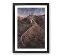 Trail Through The Badlands in South Dakota Painting Framed Print | A2 Black Framed Wall Art | Ready to Hang | Modern Historical Picture | Living Room Bedroom Lounge Office
