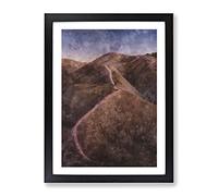 Trail Through The Badlands In South Dakota Painting Modern Framed Print | A3 Black Framed Wall Art | Ready to Hang | Modern Historical Picture | Living Room Bedroom Lounge Office