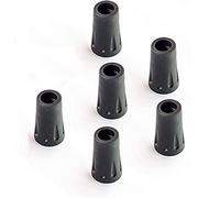 TrailBuddy 6-Piece Pack Replacement Rubber Tips for Trekking Poles - Threaded Screw-on Pole Tip Protectors Fits Most Standard Hiking Poles - 11mm Hole Diameter - Shock Absorbing, Adds Grip & Traction