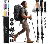 TrailBuddy Walking Poles - Pack of 2 Lightweight, Adjustable Trekking Poles for Hiking, Camping & Backpacking - Walking Sticks w/Cork Grip and Padded Strap