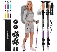 TrailBuddy Walking Poles - Pack of 2 Lightweight, Adjustable Trekking Poles for Hiking, Camping & Backpacking - Walking Sticks w/Cork Grip and Padded Strap