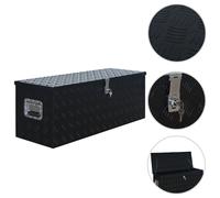 Trailer Box 1085x370x400mm Black Powder-Coated Aluminium Lockable +2 Keys Sealed