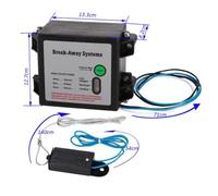 Trailer Break Away Brake Controller and Brake Switch Safety Kit for Electric Braking Systems, Compatible with Various Trailers, Black/Blue, 13.3 x 12.7 x 8.2 cm