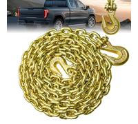Trailer Chains with Hooks 5/16 Chain Tow Chain G80 Transport Binder Chain Extension 25Ft Log Chain 4,900 Lbs Towing Accessories for Transporting Towing (5/16In×25Ft) Yellow