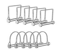 Trailer Clips Locking Pin,Hincell 10pcs Pto Pin Shaft Locking Pin 1/4 pin Hitch pin Wire Lock Pin Safety Coupler Pin 1/4" x 2-3/4"for PTO,Farm,Lawn,Hitches,and Garden-5Pcs Square & 5Pcs Arched Pins