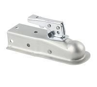 Trailer Coupler 2 Inch Channel Secure Coupling for 7/8 Inch Hitch 2000lbs Weight Capacity Die Cast Steel Nut Lock Spring for Trailer Tongue Tow Accessories