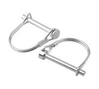 Trailer Coupler Pin 40Pcs D-type Locking Pins with Spring Lock Carbon Steel Ring Split Buckle Pin Anti-lost Tubular Folding Pin Hardware(40Pcs 8x70mm)