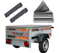 Trailer Cover 150x105cm, Waterproof Tarp, Trailer Tarpaulin Ideal for Norauto Regular 100/200, ERDE CLASSIC 153, ERDE DAXARA 158, Trelgo NLC 1510, DDR HP 400, 401, 500 & 600 Trailer