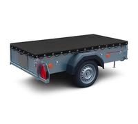Trailer Cover boxed at the corners Heavy Duty Waterproof PVC Tarp Tie Down with Bungee Cord 650GSM Cargo tarp Trailer sheet (Black, 8 Feet x 2 Feet)