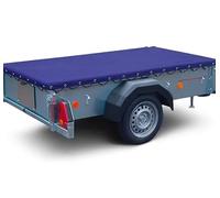 Trailer Cover boxed at the corners Heavy Duty Waterproof PVC Tarp Tie Down with Bungee Cord 650GSM Cargo tarp Trailer sheet (Blue, 6 Feet x 4 Feet)