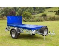 Trailer Cover For The Ifor Williams P7E Ramped Trailer. 225.5cm x 131cm x 7cm + 5.5cm + 55cm 650GSM Blue PVC