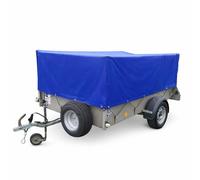 Trailer cover for the Ifor Williams P8E mesh sided model 650GSM Blue Waterproof PVC, Rear opening.