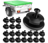 Trailer Cover Hooks, 20 Pcs Tarpaulin Hooks with 20 Screws, Strong Tarpaulin Clips, Plastic Trailer Cover Tie Down Button Cleats for Securing Nets