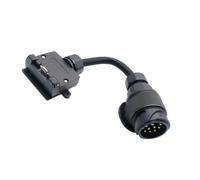 Trailer Electrical Connector Cable, European regulations | 12V Black Corrugated Adapter for Lighting Connection Applications and Towing Work