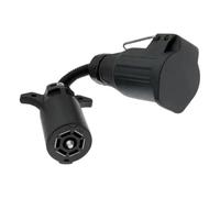 Trailer Electrical Connector Cable, US regulations to Eu | 12V Black Corrugated Adapter for Lighting Connection Applications and Towing Work