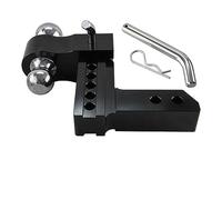 Trailer Hitch, 2'' Receiver 6'' Drop Adjustable Trailer Towing Hitch Dual Ball Mount 12500lbs For RV Truck Camper Car Caravan Accessories(Nero)
