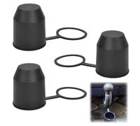 Trailer Hitch Ball Cover - 3-Piece Protective Dust Cover for Trailers Hitch Balls, Durable Plastic Trailer Caps for Car, Trailers Head(Black)