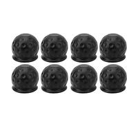 Trailer Hitch Ball Cover Set, 8Pcs Soft PVC, 50mm Diameter, Red - Durable Protection, Prevents Rust and Scratches, Fits RV Caravan Truck Tow Bars (Black)