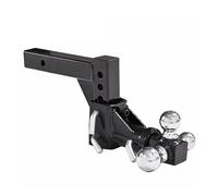 Trailer Hitch, Heavy Steel Tri-Ball Swivel Adjusting Drop Turn Trailer Tow Hitch Mount 2" Receiver RV Camper Caravan Parts Accessories