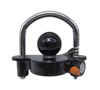 Trailer Hitch Lock, 1 Set Universal Coupler Lock Trailer Locks Ball Hitch Trailer Hitch Lock Adjustable Security Heavy-Duty Steel Fits Lightweight(Nero)