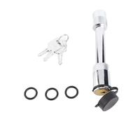 Trailer Hitch Lock 5/8 Inch Pin, Stainless Steel Barbell Style with 3 Keys - Heavy Duty Construction, Waterproof Cap, Theft Prevention for Trailers and RVs