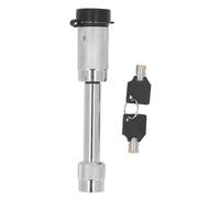 Trailer Hitch Lock with Keys, 5/8 Inch Diameter 3 Inch Long Hitch Pin Lock for Class III IV 2in 2-1/2in Receiver, Press Lock Design with Rubber Cover for Truck Car (TYTCS75C (Silver))