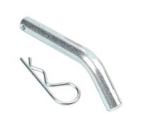 Trailer Hitch Pin Lock with Clip, /8 Inch Diameter Bent Handle Safety Pin for 2 Inch Receiver Tubes, Zinc Plated Steel Latch for Caravan Coupling Security and Towing Accessories