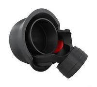 Trailer hitch plastic cap with helmet and visor design, threaded screw lock mechanism for theft prevention and weather resistant construction (red)