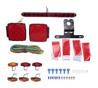 Trailer Led Light Kit, Square Stop Turn Tail Brake License Plate Running Lights with Wiring Harness/Marker