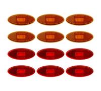 Trailer Marker Lights RV Amber/Red LED Side Marker Light 12V 0.3W 4 Inch Clearance Lights DOT Compliant for RV Camper Food Cargo Bus Trailer Running Light Surface Mount Lighting, 6 Red 6 Amber