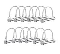 Trailer Pins,SpzcdZa12pcs Arched Pto Pin Shaft Locking Pin 1/4 pin Hitch pin Wire Lock Pin Safety Coupler Pin 1/4" x 2-3/4"for PTO,Farm,Lawn,Hitches,and Garden(Silver)