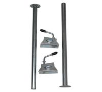 Trailer Prop Stand Drop Tubes & Clamps 34MM x 600MM X2 (Caravan Support Leg Steady Bar)
