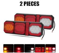 Trailer Rear Lights Tail For Cargo Trailer Van RV Turn Signal Yellow Truck Tail Light Kits LED Rear Bumper Clearance Lamp Red Brake Taillight Waterproof Indicator Lighting(2pcs 3in 1 Taillight)