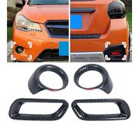 Trailer Rear Lights Tail For Subaru XV 2012 2013 2014 2015 Front Rear Bumper Fog Lamp Light Frame Cover Sticker Trim ABS Carbon Fiber Styling Indicator Lighting(Front and Rear)