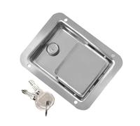 Trailer RV Travel Lock, Stainless Steel RV Door Latch, Anti-Theft Paddle Door Tool Box Lock with 2PCS Key for Caravan Truck Camp Motorhome (1PCS)