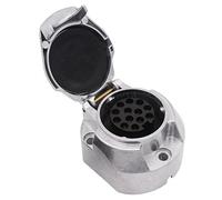 Trailer Socket Converter - MASO waterproof 13+1pin towing socket caravan trailer electrics plug adapter suitable for Eur0pean standard trailer Metal ALUMINIUM housing with Gasket