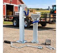 Trailer Stabilizer Jack with Welded Swivel Plate Design 1Unit | Image-marked welded swivel plate and metal bracket structure for buyers reviewing trailer support construction