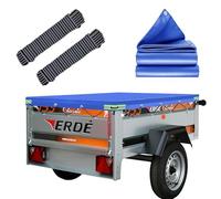 Trailer Tarpaulin 150 x 105 cm, Waterproof Protection Plate with Rope, Ideal for Norauto Regular 100/200, Erde Classic 153, Erde DAXARA 158, Trelgo NLC 1510, DDR HP 400, 401, 500 & 600 Trailer