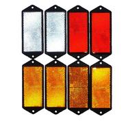 Trailer & truck reflector set rectangular screw on 2 red, 2 white & 4 amber
