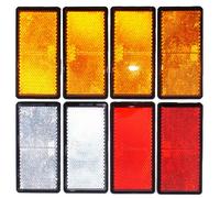 Trailer & truck reflector set rectangular stick on 2 red, 2 white & 4 amber