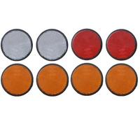 Trailer & truck reflector set round stick on 2 x red, 2 x white, 4 x amber