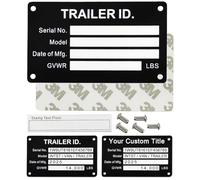 Trailer VIN ID Plate Data TAG Blank Model Identification VIN Serial Number, Model, Date of MFG and GVWR, Tailgating id Plate for Cargo Carriers Trucks Boats (1 PC., Trailer ID., 3.74x2.16)