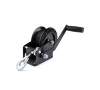 Trailer Winch Top Quality 1600LBS Black Hand Manual Winch, Windlass Capstan Boat Trailer with Webbing Strap Anchor(A)