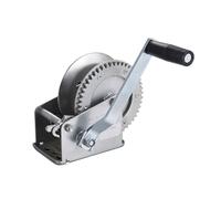 Trailer Winch Top Quality 1600LBS Black Hand Manual Winch, Windlass Capstan Boat Trailer with Webbing Strap Anchor(B)