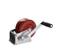 Trailer Winch Top Quality 1600LBS Black Hand Manual Winch, Windlass Capstan Boat Trailer with Webbing Strap Anchor(C)