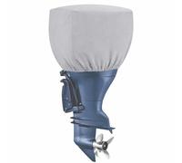 Trailerable Outboard Motor Cover for 25HP-50HP Engines, 600D Heavy Duty Canvas Boat Engine Protection Shield, Compatible with Mercury Yamaha Suzuki Evinrude, 1 Pack (25HP-50hp)