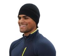 TrailHeads Men’s Merino Wool Beanie - Winter Hat for Runners - Black