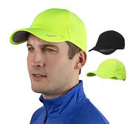 TrailHeads Men’s Running Hat with UV Protection | Quick Dry Sports Hats for Men | UPF 50 Hats | Summer Hats for Men - Black Reflective & hi vis 2-Pack