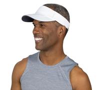 TrailHeads Men’s Sun Visor Hat for Running, Golf and Tennis - Recycled - White